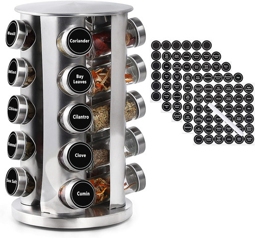 Revolving spice rack with - spice,